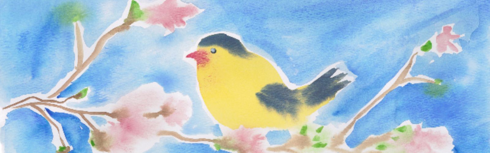 Goldfinch & Cherry Blossom Watercolour Painting image source: VAM